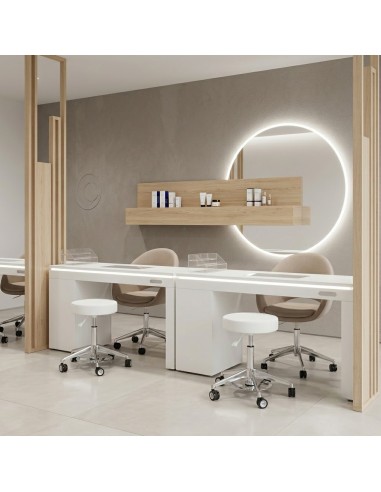 Tabouret Rond Opal Blanc | Ergonomique sans...