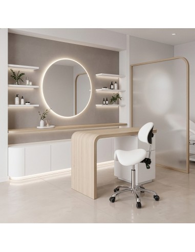 Tabouret Selle Zeo Back blanc | Ergonomique & Réglable