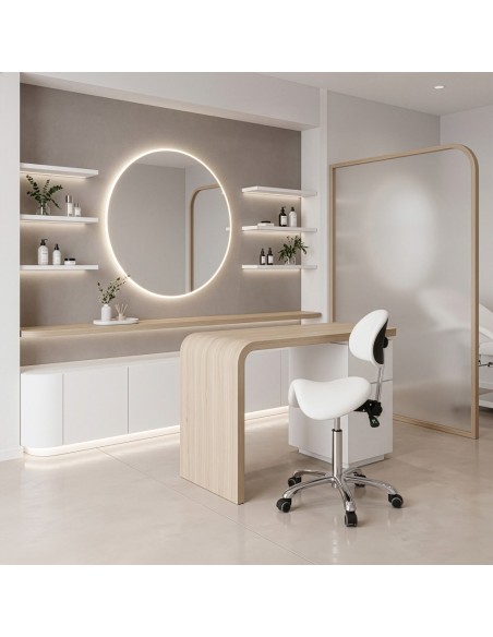 Tabouret Selle Zeo Back blanc | Ergonomique & Réglable